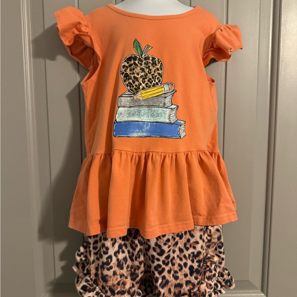 Ruffle Girl Matching Leopard set